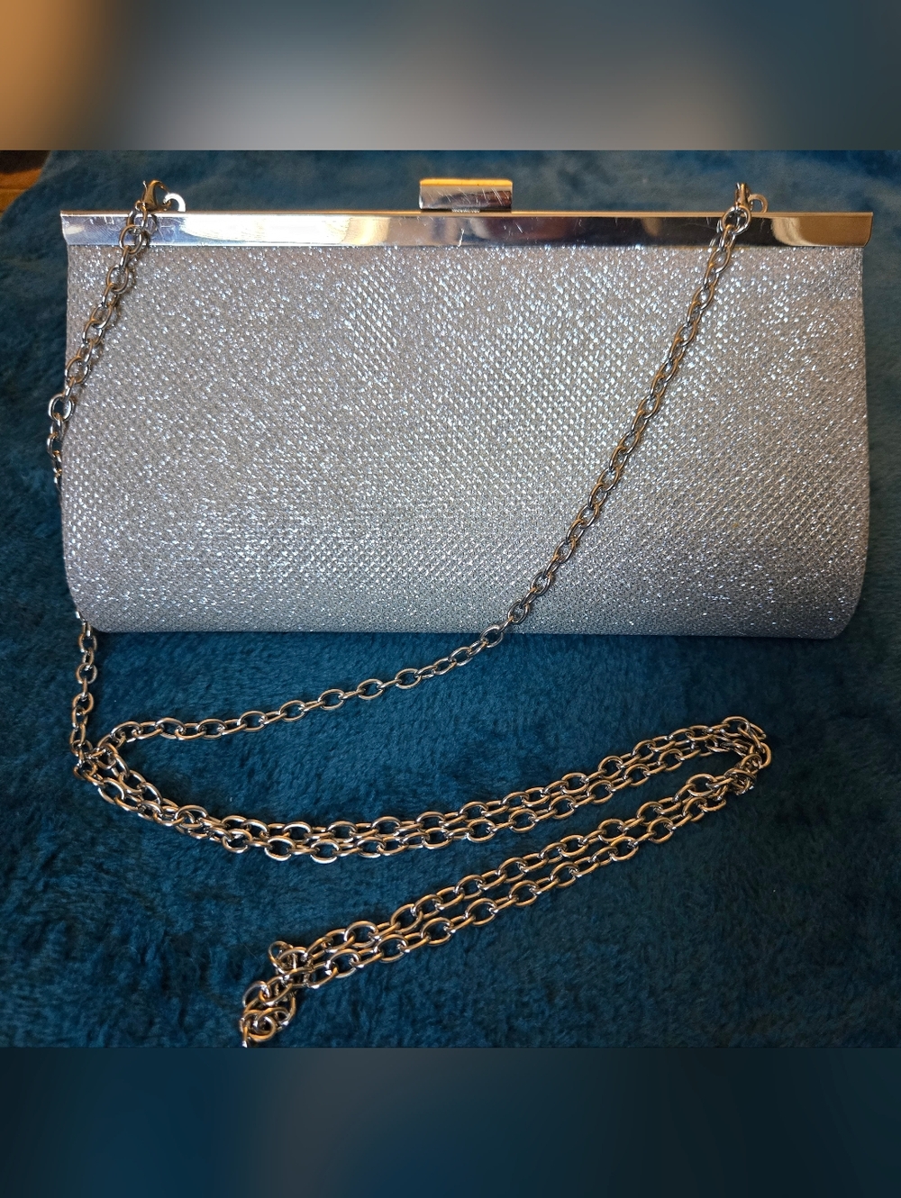 Sparkling Charming Charlie RSVP Silver Crystal Evening Clutch - Picture 2 of 9